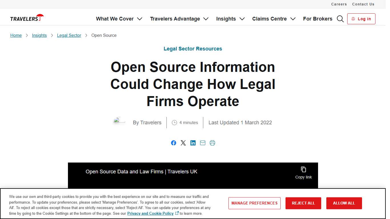 Open Source Information Could Change How Legal Firms Operate Travelers